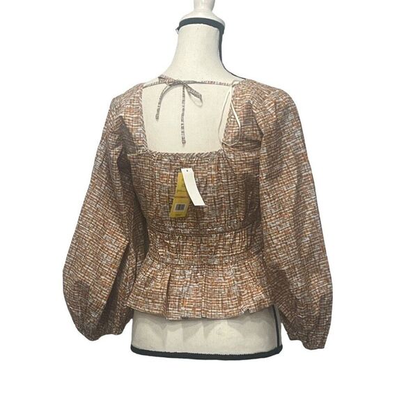 Circus NY by Sam Edelman Cal Peplum Top, Watercolor Stripe,Orange-multi - Picture 15 of 16